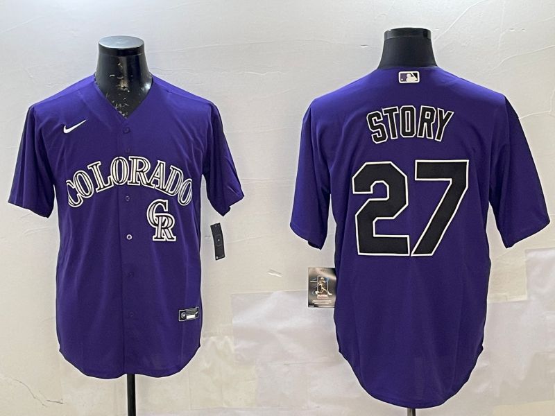 Men Colorado Rockies #27 Story Purple Game 2025 Nike MLB Jersey style 6->colorado rockies->MLB Jersey